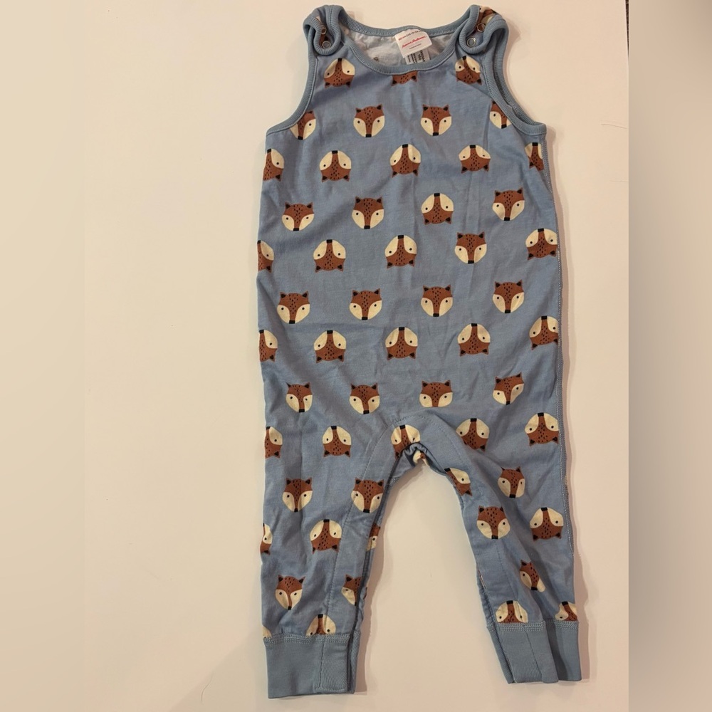 Hanna Andersson Blue Romper with Playful Fox  Design